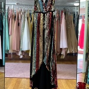 Multicolor Sequin Gown